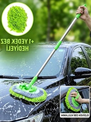 Frefly Store Mikrofiber Bezli Teleskopik Saplı Oto Yıkama Fırçası