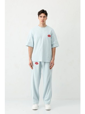 Vamos Oversize Baskılı Eşofman Takım Bebe Mavi