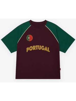 Vamos Fıfa World Cup 26™ Portekiz Oversize Tişört Bordo