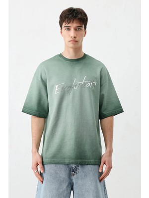 Vamos Oversize Baskılı Tişört Nefti