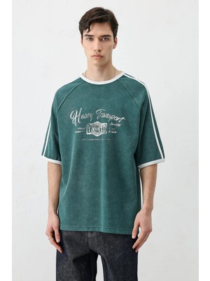 Vamos Oversize Baskılı Tişört Nefti