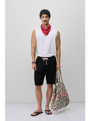 Vamos Bağcıklı Loose Fit Şort Siyah