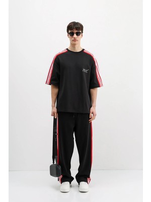 Vamos Oversize Baskılı Eşofman Takım Siyah