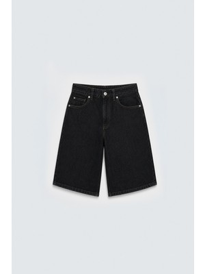 Vamos Bermuda Denim Şort Antrasit