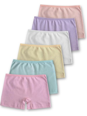 Panfilia %95 Pamuklu Likralı Penye Kız Çocuk Boxer 6'lı Set / Külot / Iç Çamaşır