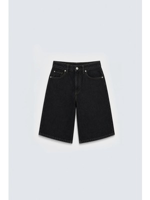 Vamos Bermuda Denim Şort Antrasit