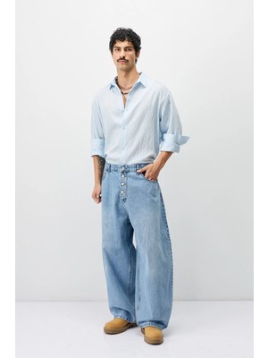 Vamos Barrel Fit Jeans Açık Mavi