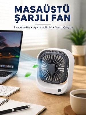 Midas Toptan Home Taşınabilir Masaüstü Fan Ayarlanabilir Açılı Şarjlı Tasarım