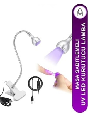 Frefly Store Uv LED Kurutucu Lamba Masa Sabitlemeli Jel Tips Oje Kurutucu LED Lamba Beyaz
