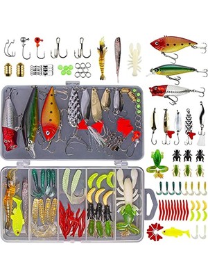 Frefly Store 78 Parça Rapala Jig Sahte Olta Yem ve Aksesuar Seti Tatlı ve Tuzlu Su Uyumlu