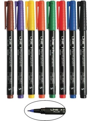 Frefly Store Asetat Kalemi 8 Renk 0.4 mm 1 Paket Lineplus Ince Uçlu CD Kalemi S Keçe Uçlu Kalem Silinmez Renkli Permanent Kalem