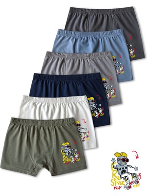 Panfilia  %95 Pamuklu Erkek Çocuk Boxer 6'lı Set / Külot / Iç Çamaşır