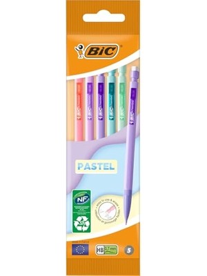 Frefly Store Bic Matic Pastel Renkler 5'li Özel Pakette 0,7 Uçlu Mekanik Basmalı Versatil Kalem