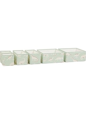 Frefly Store Ocean Home Textile 6'lı Çocuk Odası Dinozor Çekmece Içi Düzenleyici Kutu
