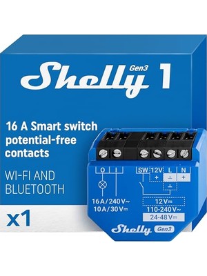 Frefly Store 1 Gen3 | Wlan Akıllı Şalter Rölesi, Kuru Kontaklı, Işık Şalteri, Ev Otomasyonu, Alexa ve Google Home ile Uyumlu, Ios Android Uygulaması | Hub Gerektirmez