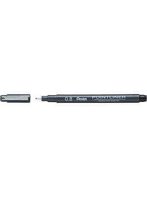 Frefly Store Pointliner S20P-8A, Fineliner, Siyah, Suya Dayanıklı ve Solmaz, 0,8 mm