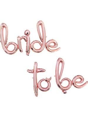 Frefly Store Patladı Gitti Rose Gold El Yazılı Bride To Be Folyo Balon