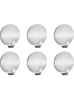 Frefly Store Promosyonca Metal Askı, Yapışkanlı, Gümüş Renk, 2x2 cm (Yuvarlak)