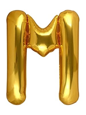 Frefly Store Ucuzlukevi 34 Inç Gold M Harfi Folyo Balon