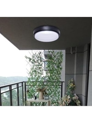 Frefly Store Balkon Lambası Teras Lambası Artos 15W Yuvarlak Siyah Banyo Lambası 6400K Beyaz Işık Tavan Lambası (Siyah)          [enerji Sınıfı A]