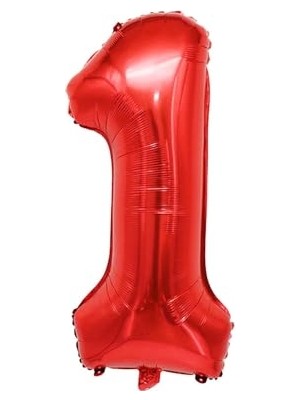 Frefly Store Rakam Folyo Balon 34 Inç 76-82 cm (Kırmızı, 1)