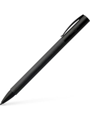 Frefly Store Faber-Castell Ambition All Black Tükenmez Kalem, M Uç, Çevirme Mekanizmalı, Krom Kapak, Siyah Refil