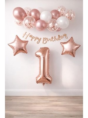 Frefly Store 2 Yaş Rose Gold Konsept Doğum Günü Seti