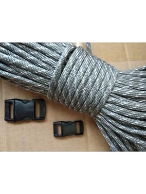 Frefly Store 5 Metre Paracord 550 Yedi Çekirdek 4 mm Paraşüt Ipi Gri- Beyaz Tek Ebat