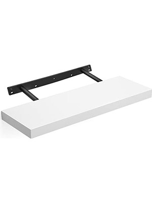 Frefly Store Vasagle Yüzer Raf, Fotoğraflar Için Duvar Rafı, 60 Cm, Dekorasyon, Oturma Odası, Mutfak, Koridor, Yatak Odası, Banyo, Beyaz LWS26WT
