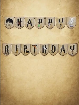 Frefly Store Harry Potter Temalı Happy Birthday Yazı Banner Doğum Günü Parti Süsü