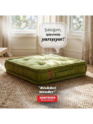 Xpermate Bisküvi Minder Petek Önü Palet Üstü Minderi Fransız Minder Bank ve Bahçe Minderi 55X55X14 cm Yeşil