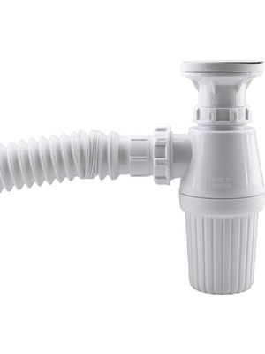 Frefly Store BADEM10 Sifon Körüklü Sökülebilir Tas'lı Temizlenebilir Mutfak Banyo Lavabo Taşı Gider Borusu Plastik 38 cm