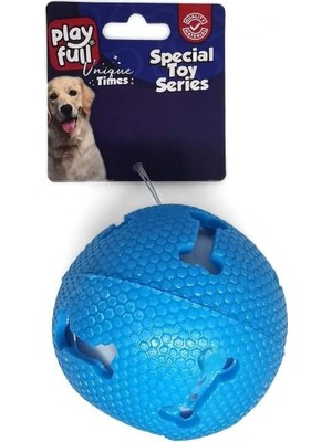 Frefly Store PF-4004-PLAYFULL Işıklı Kemik Desenli Plastik Top Köpek Oyuncağı 7,5 cm
