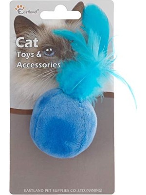 Frefly Store Eastland 551157 Kedi Otlu Tüylü Top Oyuncak, 4.5 Cm, Karışık Renkli