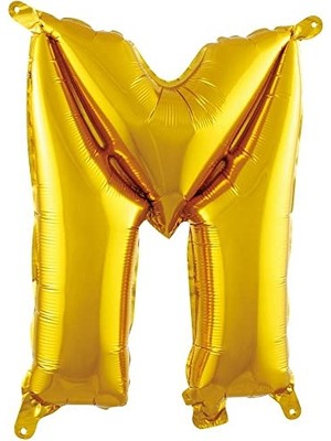 Frefly Store M Harfi 16 Inç Gold Renk Folyo Balon 36 cm (Altın)