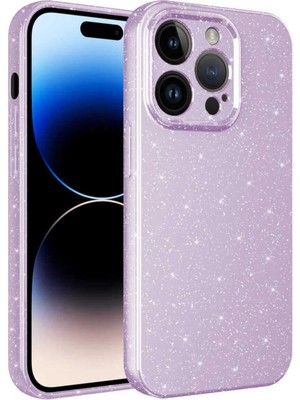 Ummeslem Apple iPhone 14 Pro Kılıf Kamera Korumalı Simli Lüks Için Uyumlu Kılıf Koton Kapak