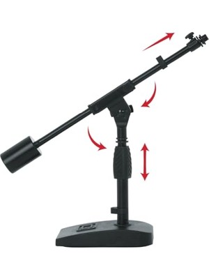 Frefly Store Teleskopik Bom Kolu ve 1 kg Sayaç Ağırlıklı Kısa Ağırlıklı Tabanlı Mikrofon Standı; Masaüstü, Kayıt ve Akış (GFW-MIC-0822) Için Ideal