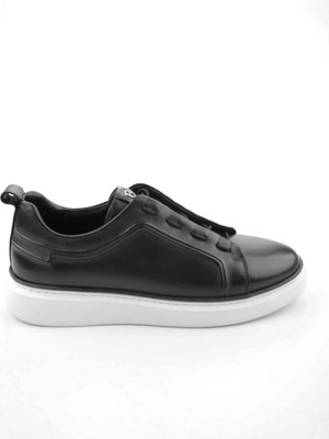 Bambi Siyah Hakiki Deri Erkek Sneaker E01398028043