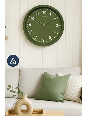 Avelune Iskandinav Stil Retro Yeşil - 35CM | Duvar Saati