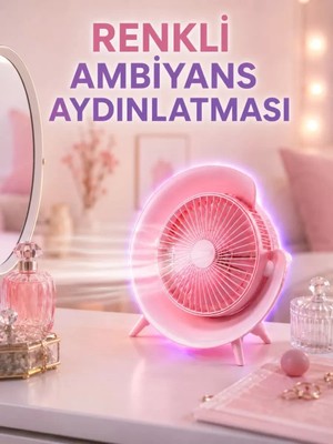 Midas Toptan Home 3 Hız Ayarlı USB Şarjlı Rgb Masa Fanı