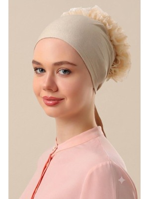 Flora Tekstil Fırfır Bone Tesettür Bone