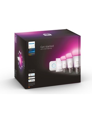Philips Huewca 9-75W E27 Renkli Akıllı Ampul 3'lü Başlangıç Seti (Kumandalı)