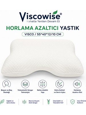 Viscowise Horlama Azaltıcı Yastık Vısco/55*40*12/10 cm (Çantalı)