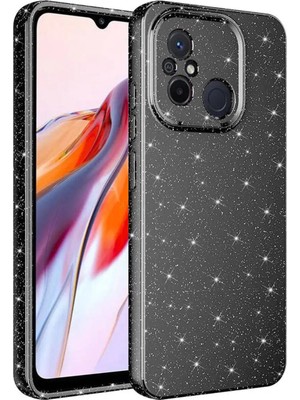 Ahlttiba Xiaomi Redmi 12C Kılıf Kamera Korumalı Simli Lüks Için Uyumlu Kılıf Koton Kapak