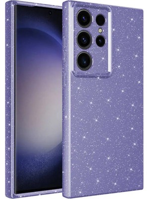 Ahlttiba Samsung Galaxy S24 Ultra Kılıf Kamera Korumalı Simli Lüks Cep Telefonu Için Uyumlu Kapak Koton Kapak