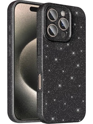 Ahlttiba Apple iPhone 16 Pro Max Kılıf Kamera Korumalı Simli Lüks Için Uyumlu Koton Kapak