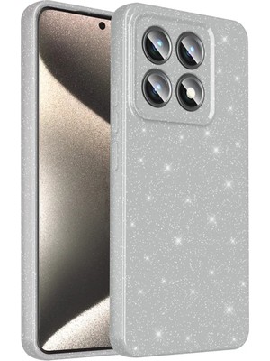 Ahlttiba Xiaomi 14T Pro Kılıf Kamera Korumalı Simli Lüks Için Uyumlu Koton Kapak