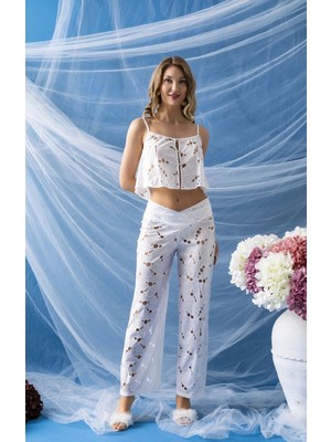 Çamaşır Kenti Atlet, Slip Külot ve Pantolon Takım Ekru