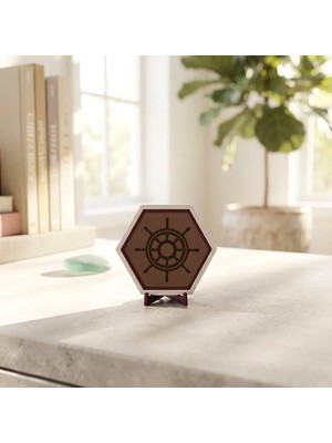 Miaju Dümen Motifli Modern Masaüstü Dekoru Yaşam Alanlarınıza Deniz Esintisi ve Şıklık Katan Özel Bir Tasarım 10X10 Cm, Açık Kahve