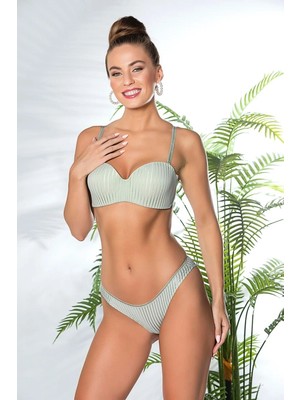 Çamaşır Kenti Straplez Lotus Sütyen ve Slip Külot Takım Mint Yeşili